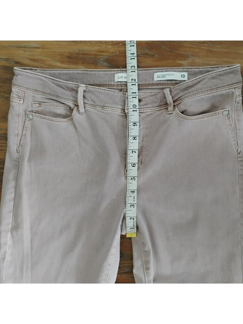 J.Jill Slim Ankle Authentic Fit Denim Pants Size 10 Beige Stretch Jeans - Picture 6 of 6